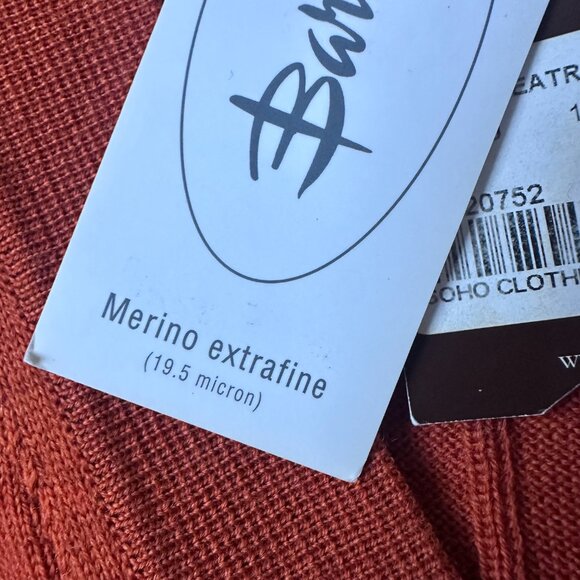 Tailorbyrd sweater vest sz XXL orange Italy made MERINO WOOL grandpacore NEW - Picture 4 of 6